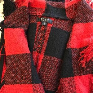 TCEC Sweaters - Black and red plaid sweater vest. TCEC Sweaters - Black and red plaid sweater vest.